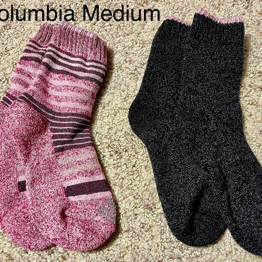 Columbia Pink & Black Girls Socks